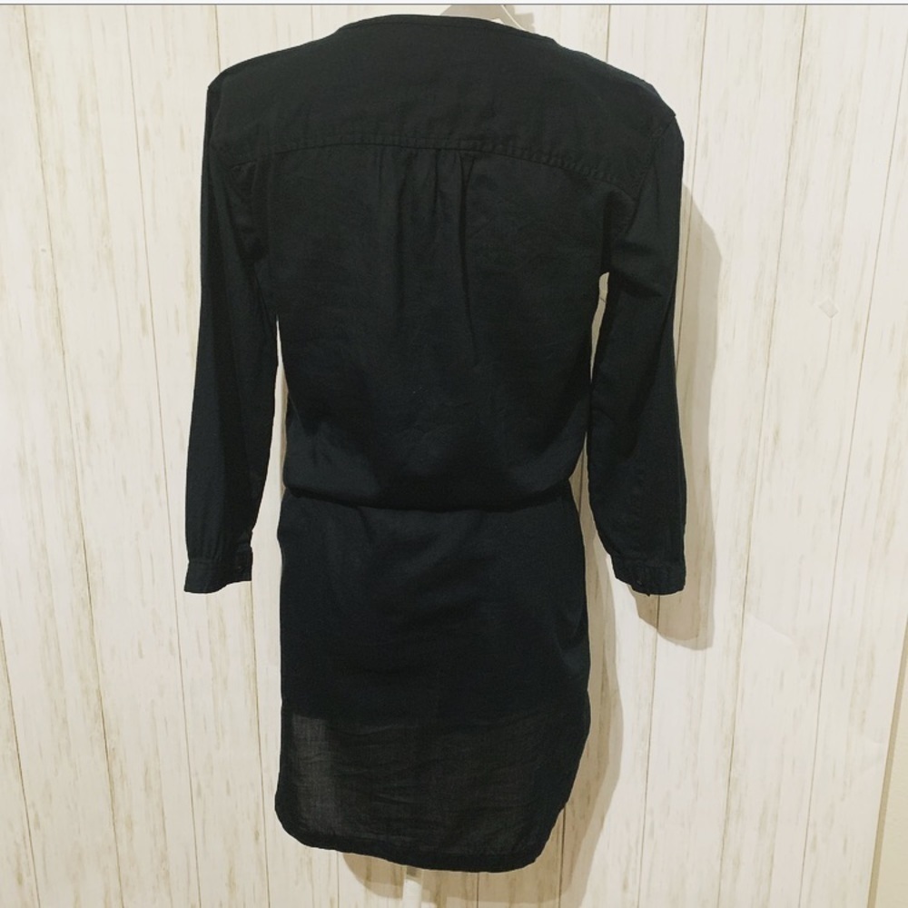 GAP Black Drawstring Ruffle Dress Size XS - Picture 4 of 10